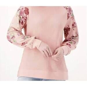 NEW BELLE baby waffle floral sweatshirt in pink
